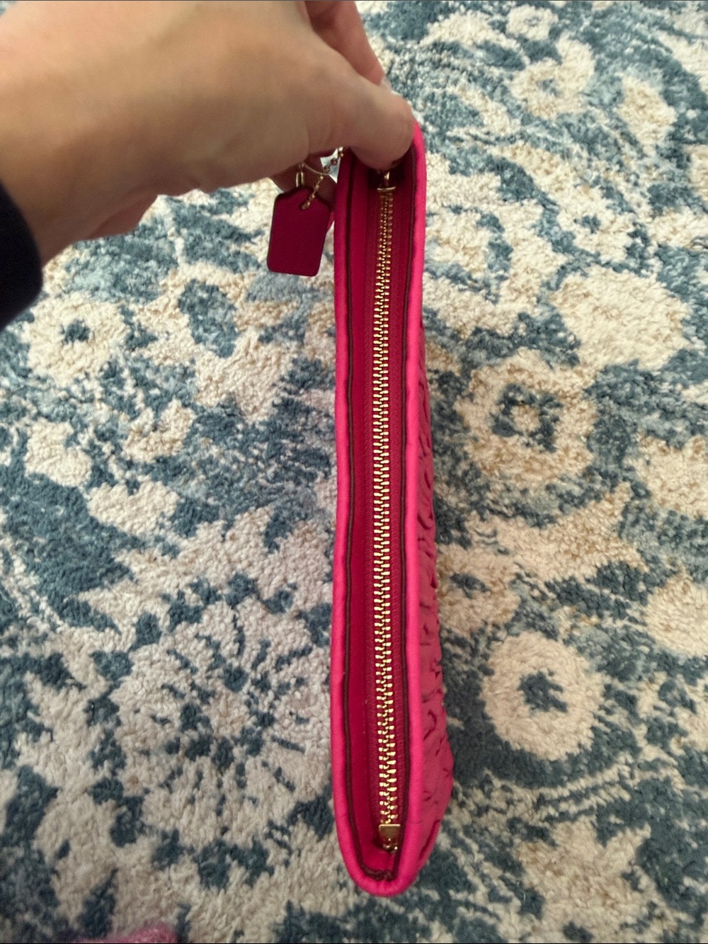 COACH Hot Pink Quilted Wristlet Clutch - Picture 8 of 11